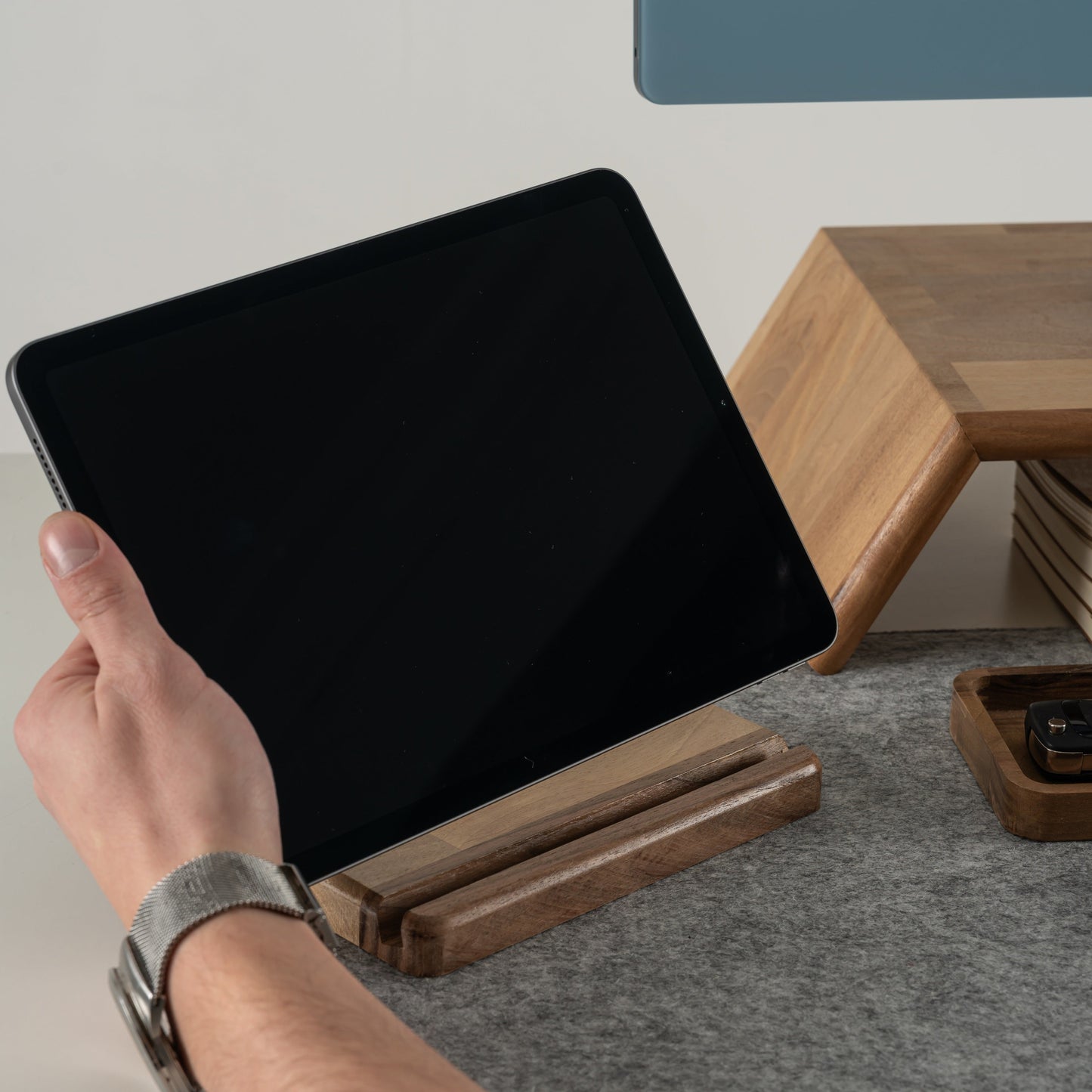 Ahşap Masaüstü Tablet Tutucu, Tablet Standı