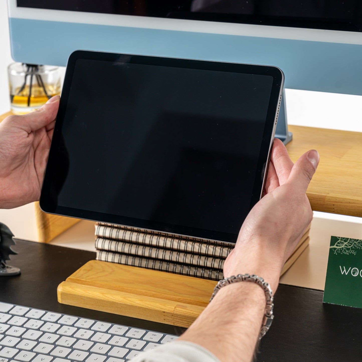 Ahşap Masaüstü Tablet Tutucu, Tablet Standı