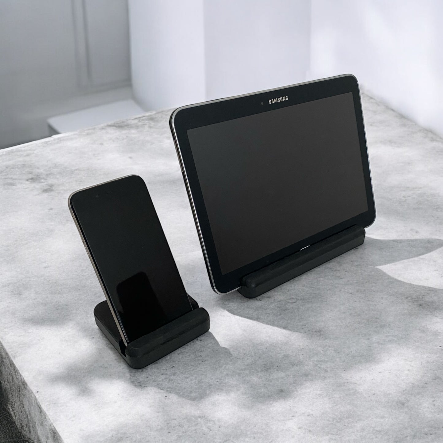 Tablet ve Telefon Tutucu 2'li Set - Siyah