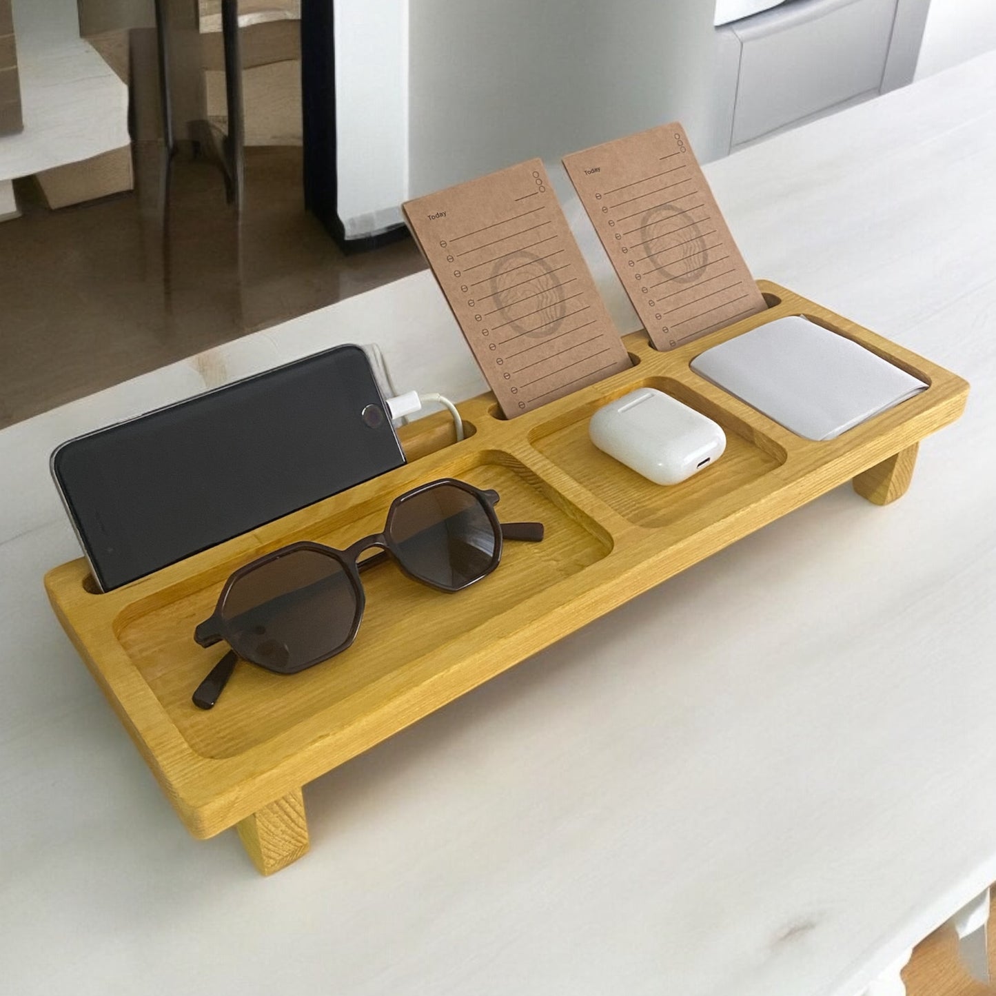 Ahşap Masaüstü Organizer - Çam