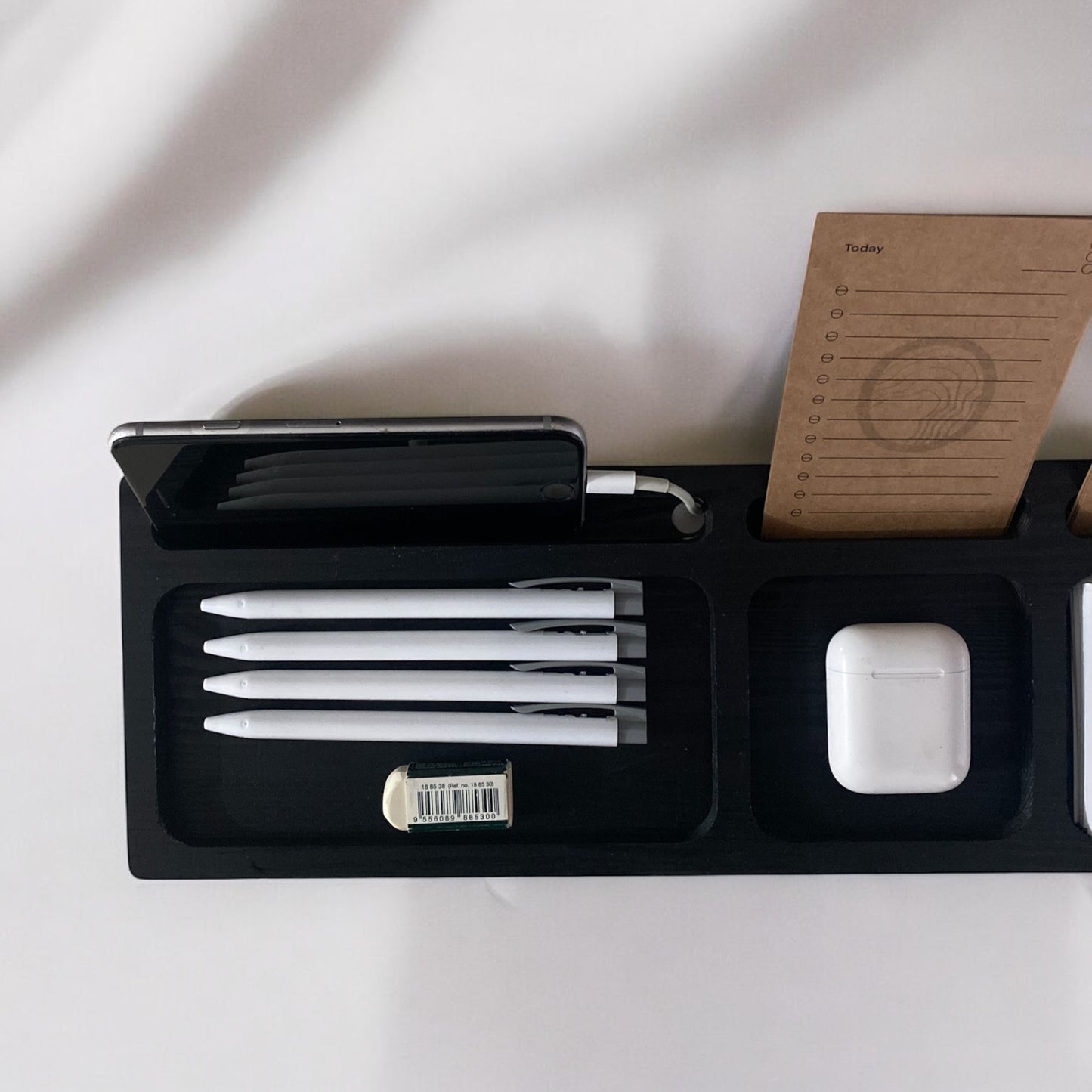 Ahşap Masaüstü Organizer - Siyah