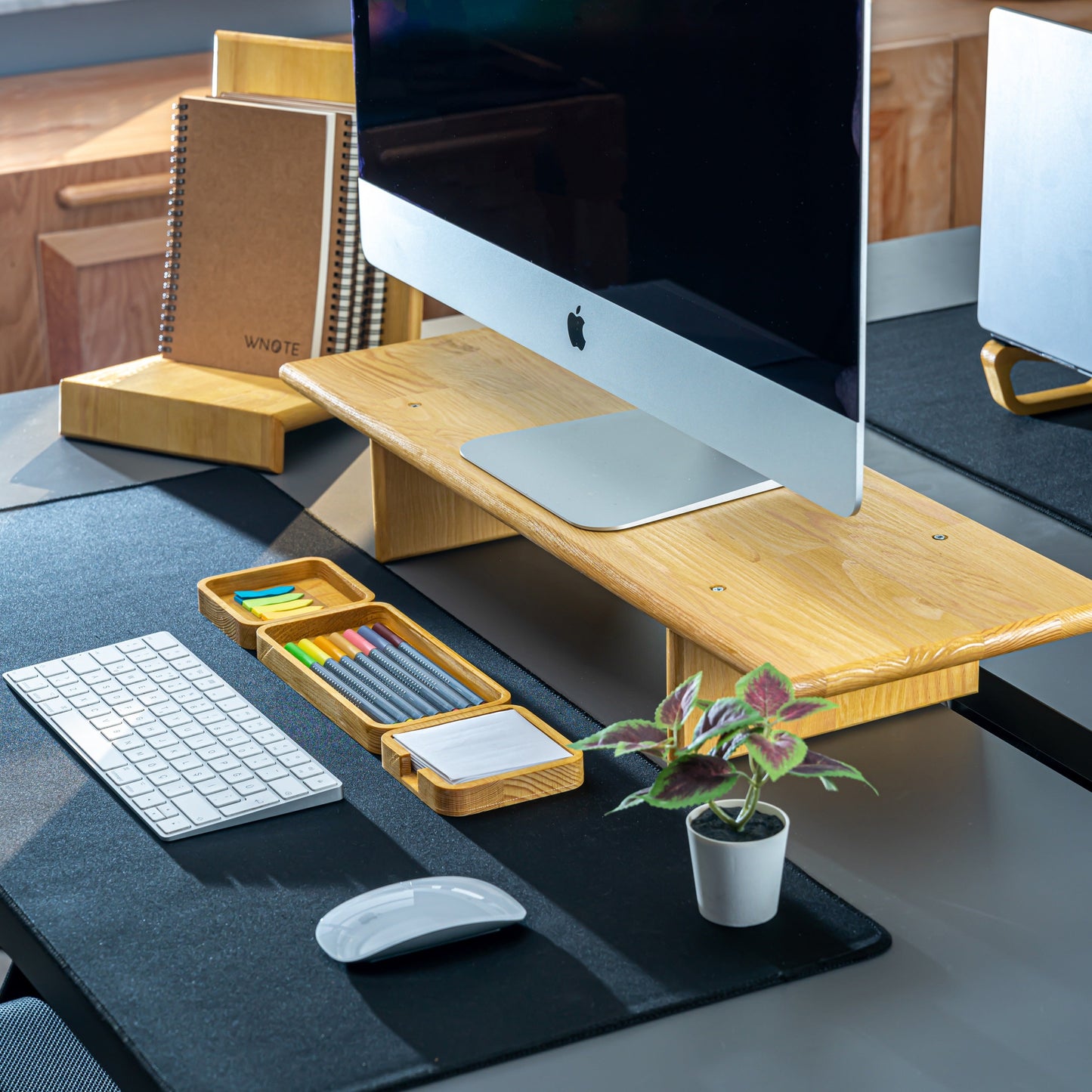 Masaüstü Ahşap Düzenleyici 3'lü Set, Masaüstü Ofis Organizer, Kalemlik